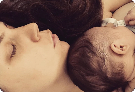woman with baby